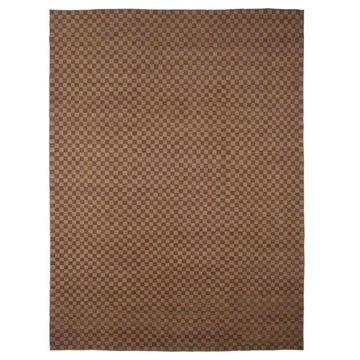 Modern Check Camel Rug