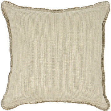 Bison Cushion with Fringe Detail Bone