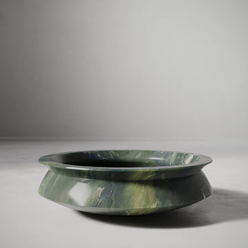 Elegy Footed Bowl, Marsh Green