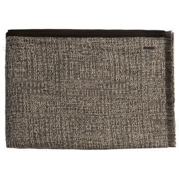 Tribal Linen Throw with Wool Binding