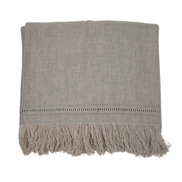 Fox Throw with Fringe & Leather Detail