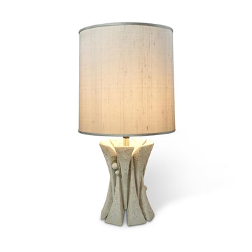 Cream Crater Glazed Lamp