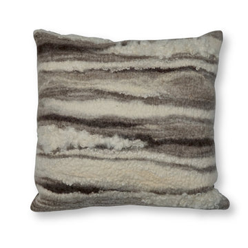 Striation Pillow Cream Dark Brown